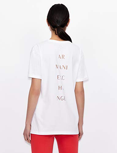 Armani Exchange T-Shirt Camiseta, Color Blanco, M para Mujer