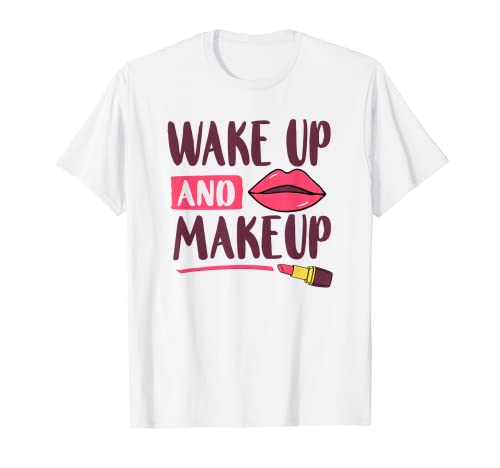 Artista de maquillaje e influencer divertido que dice Camiseta