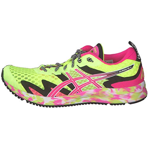 ASICS Gel-Noosa Tri 12, Zapatillas para Correr Mujer, Safety Yellow Pink GLO, 42.5 EU