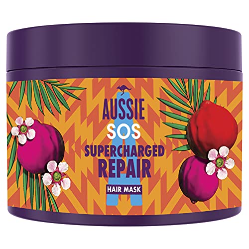 Aussie SOS Mascarilla Capilar De Reparación Supercargada | Para El Pelo Que Necesita Un Rescate Urgente | Con Superalimentos Australianos |, 450ml