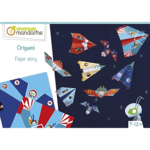 Avenue Mandarine- Boîte créative, Origami Avions/fusées, KC126C, Multicolore