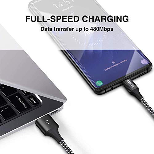 AVIWIS Cable USB Tipo C [4Pack 0.5M 1M 2M 3M] Cable Cargador USB C de Nylon Trenzado Carga Rápida y Sincronización Compatible for Galaxy S10/ S9/ S8, para Huawei P20/ Mate20, LG G6, OnePlus 6T