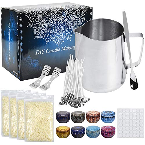 AvoDovA Kit de fabricación de velas, Kit de Fabricación de Cera para Principiantes, Kit para Hacer Velas, Accesorios para Hacer Velas de Bricolaje, Regalo para Velas perfumadas, Mecha, portamechas