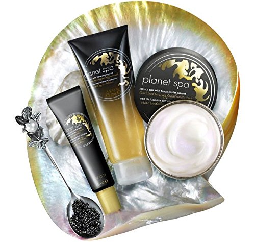 Avon Planet Spa Kaviar - Kit de cuidado facial (crema, máscara de gel para ojos y mascarilla reafirmante)