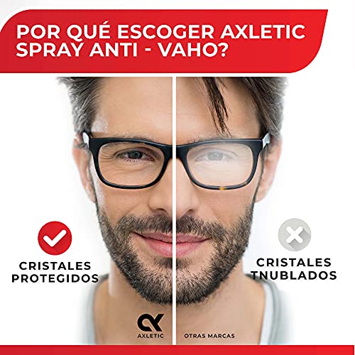 Axletic Spray Antivaho Gafas Natación, Buceo, Esquí, Mascarilla - Spray Limpia Gafas Antivaho - Limpiador Gafas Antivaho, Alternativa Práctica a Gamuza Antivaho Gafas y Toallitas Antivaho Gafas, 100ml