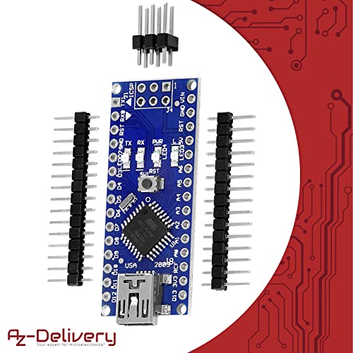 AZDelivery 5 x Nano V3.0 con Chip FT232RL y ATMega328 16MHz ATmega328P Compatible con Nano V3 con E-Book Incluido!