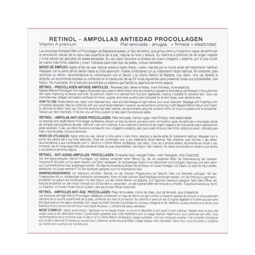 Babaria – Ampollas faciales antiedad con retinol – 10 ml (5 uds x 2 ml)