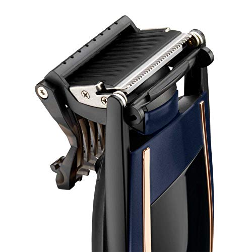 BaByliss MEN E879E Barbero I-Stubble - Maquina recortadora de barba, Con/Sin cable, 40 min autonomía, Cuchillas Acero Inox 34mm, 24 longitudes de 0,4-5mm, Cabezal Pivotante, Pantalla LED