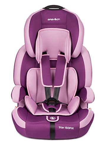 BABYLON silla coche Star ISOFIX. Silla coche bebe para Niños 9-36 kg. Silla coche grupo 1-2-3 isofix. Silla bebe coche ECE R44 / 04 Púrpura