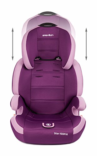 BABYLON silla coche Star ISOFIX. Silla coche bebe para Niños 9-36 kg. Silla coche grupo 1-2-3 isofix. Silla bebe coche ECE R44 / 04 Púrpura