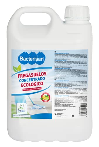 BACTERISAN Fregasuelos Concentrado y Perfumado Ecológico 5L, Aroma Cítrico, Producto ECOLABEL