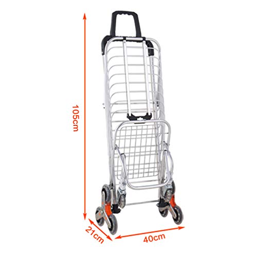 BAOYOUNI Carro de la Compra 8 Ruedas Carrito Plegable para Subir Escaleras, con Bolsa Oxford Desmontable, 35 Litros, Marco de Aluminio, Uso para Ropa de Mercado, Supermercato, Picnic, Campeggio, Viola