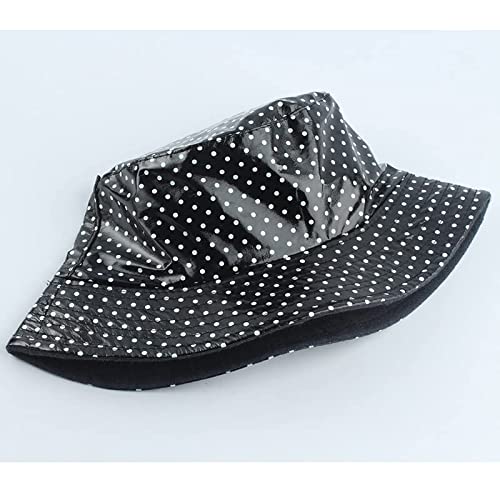 BAOZENGMUY Sombrero De Cubo Reversible De Dos Lados con Estampado De Puntos De Cuero Sombrero De Pescador Impermeable Gorra para El Sol Sombreros De Pesca para Mujeres Y Hombres Redwithdot