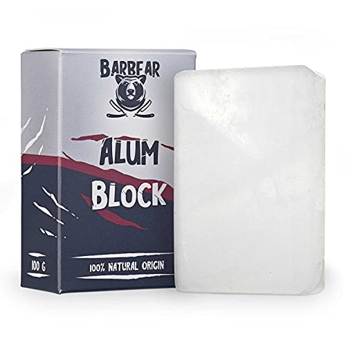 Barbear Piedra de alumbre | 100 g tamaño Jumbo | 100% natural | inodoro después del afeitado | alternativa desodorante | piedra pulida a mano | calma la piel