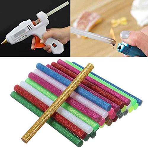 Barras de Pegamento Termofusible,Barras de Silicona Caliente 100 piezas 7 * 100mm Adhesivos Coloreados del Arma del Pegamento para DIY Oficio del arte Caza de Focas y Reparacion Rapida 10 colores