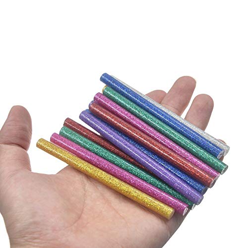 Barras de Pegamento Termofusible,Barras de Silicona Caliente 100 piezas 7 * 100mm Adhesivos Coloreados del Arma del Pegamento para DIY Oficio del arte Caza de Focas y Reparacion Rapida 10 colores