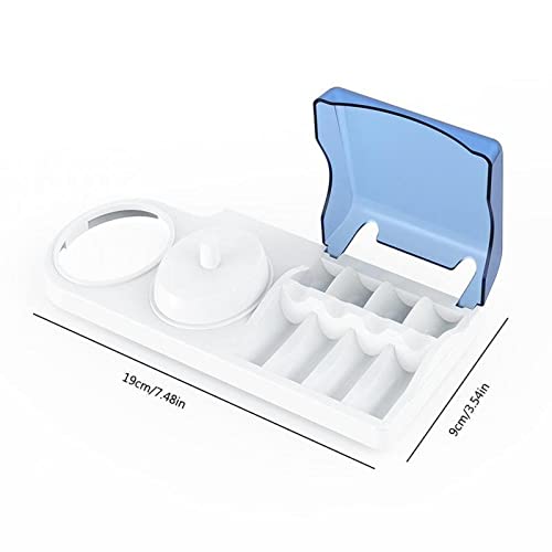 Base Soporte Porta Cepillo de Dientes Eléctrico para Oral B con Tapa – Incluye 4 Fundas Higiénicas Protectores de Cabezales Cepillo Dientes para Oral B