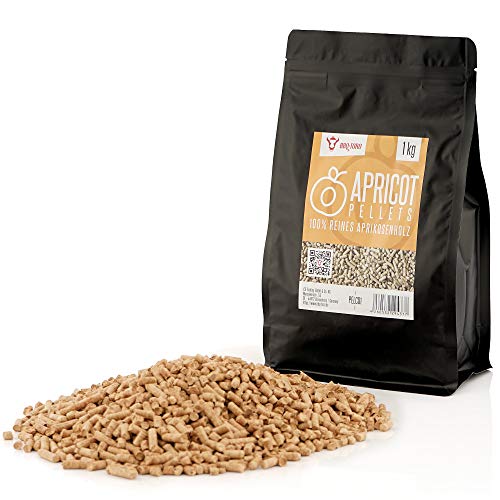 BBQ-TORO Pellets de 100% Madera de Albaricoque | 1 kg | Fumador | Barbacoa | Horno de Pizza | Sistemas de Calefacción