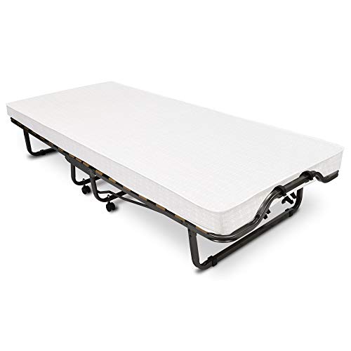 Beautissu Cama Plegable de Invitados Venetia - 90x200 cm - Estable Armadura de Metal - con somier y Funda Protectora