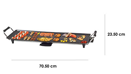 BEEPER 90.386 Beper 90.386-Plancha de Teppanyaki, 1800 W, Aluminio Antiadherente, Negro