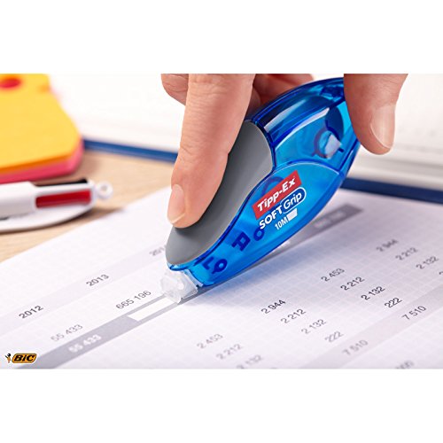 BIC Soft Grip - Corrector líquido tipo bolígrafo Azul, paquete de 10 unidades