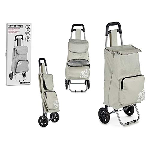 BigBuy Home S3606718 Carro de Compra, Materiales Varios, Gris, 6 x 89.5 x 36 cm