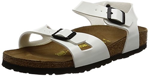 Birkenstock - Rio, Sandalia con Pulsera Niñas, Blanco, 29 EU