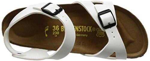 Birkenstock - Rio, Sandalia con Pulsera Niñas, Blanco, 29 EU