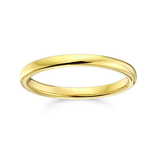 Bling Jewelry Minimalista Múltiples Delgada Banda Boda Parejas Domo Pulido Chapado En Oro 14K Anillo Tungsteno para Hombres Y Mujer