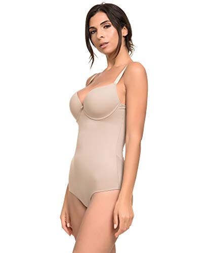 Body Reductor Mujer con Efecto Invisible de Lycra Moldeador Body Shaping (Vison, L)