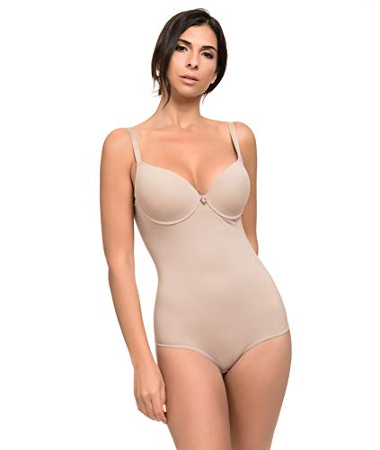 Body Reductor Mujer con Efecto Invisible de Lycra Moldeador Body Shaping (Vison, L)