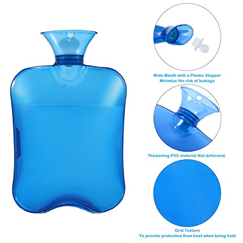 Bolsa de Agua Caliente, Gifort Botellas de Agua Caliente con Fundas Tejidas 2L Hot Water Bottle, Extraíble y Lavable, No Hay Fugas, Para Mantener el Agua Calient, para Noches Frías de Invierno