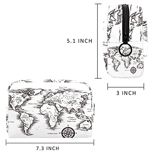 Bolsa De Maquillaje Mapa del Mundo Neceser De Cosméticos Y Organizador De Baño Neceser De Viaje Bolsa De Lavar para Hombre Y Mujer 18.5x7.5x13cm