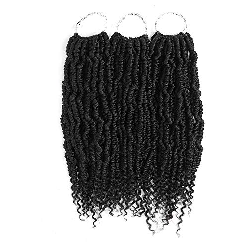 Bomb Twist Crochet Hair 14 pulgadas Spring Twist Crochet Hair 6 Packs/lot Pre-twist Passion Twist Hair Crochet Trenzas Extensiones de cabello sintético(6pcs, 1B)