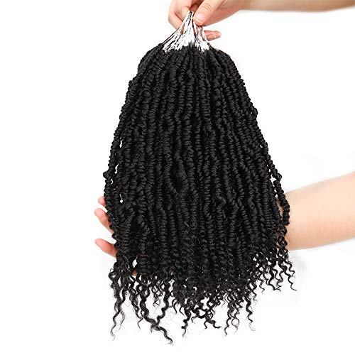 Bomb Twist Crochet Hair 14 pulgadas Spring Twist Crochet Hair 6 Packs/lot Pre-twist Passion Twist Hair Crochet Trenzas Extensiones de cabello sintético(6pcs, 1B)