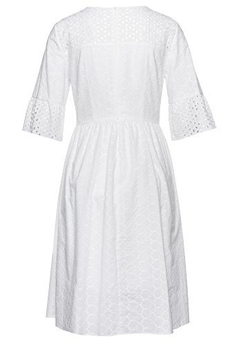 BOSS Abroidita Vestido, Blanco (White 100), 38 (Talla del Fabricante: 36) para Mujer