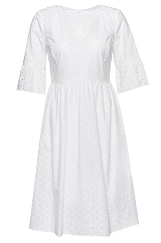 BOSS Abroidita Vestido, Blanco (White 100), 38 (Talla del Fabricante: 36) para Mujer