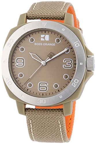 Boss Orange 1502288 - Reloj de Señora Movimiento de quarzo con Correa téxtil Beige