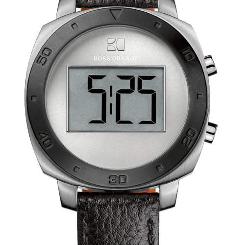 Boss Orange - Reloj Digital para Mujer de Cuero Plata