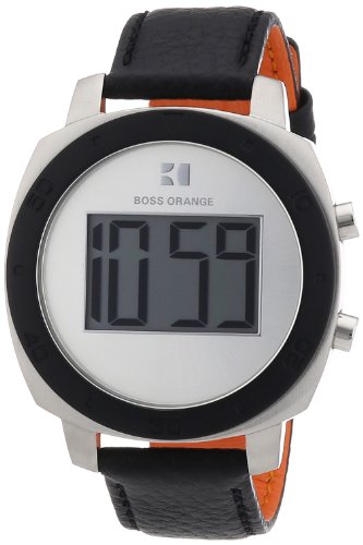 Boss Orange - Reloj Digital para Mujer de Cuero Plata