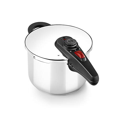 BRA Allure Olla a presión rápida 6 litros, acero inoxidable, apta para todo tipo de cocinas, incluido inducción [Amazon Exclusive]