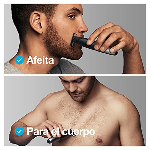 Braun Series XT5 Afeitadora Barba Hombre y Depiladora Corporal Hombre con Lámina Duradera y Cabezales, XT5200, Negro