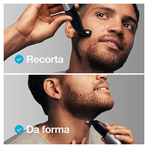 Braun Series XT5 Afeitadora Barba Hombre y Depiladora Corporal Hombre con Lámina Duradera y Cabezales, XT5200, Negro