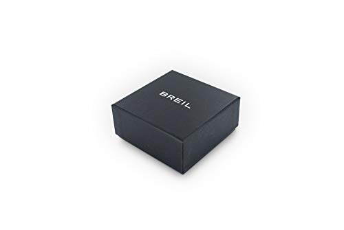 BREIL - Colección Carve TJ3051 Gemelos para Hombre - Joyería para Hombre - Gemelos de Acero Cepillado para Hombre, con Bordes de Acero Pulido - 1,4 cm