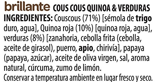 Brillante Benefit Cous Cous Quinoa Verduras 200 g - [Pack De 16] - Total 3200 Gr