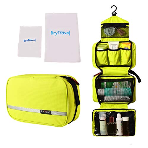 BryTravel Bolso Tipo Neceser, Neceser de Viaje, Plegable Bolsa de Lavado Impermeable con 4 Compartimentos, Bolsa de Maquillaje cosméticos para Viaje de Negocios (Cyan)