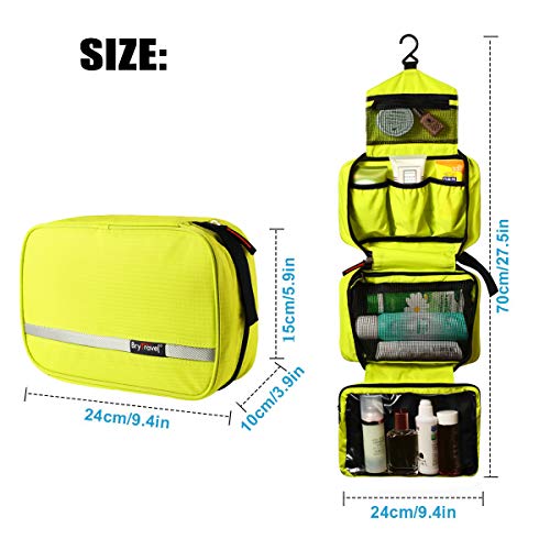 BryTravel Bolso Tipo Neceser, Neceser de Viaje, Plegable Bolsa de Lavado Impermeable con 4 Compartimentos, Bolsa de Maquillaje cosméticos para Viaje de Negocios (Cyan)