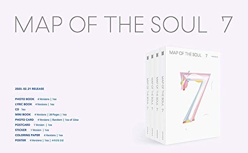 BTS Map of The Soul : 7 - [Ver.4] CD,Photobook, Folded Poster, Others with Extra Decorative Sticker Set, Photocard Set