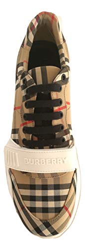 BURBERRY Zapatillas deportivas para hombre de tejido Over Size 8046826 Check Vintage, Check beige., 40.5 EU