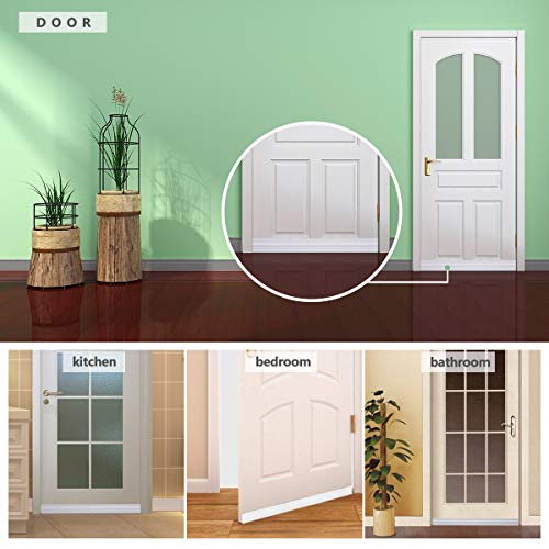 Burlete Puerta Tira de Sellado Burlete Bajo Tira Autoadhesiva Silicona para Aislamiento Acústico/ a Prueba de Viento/Anti-bug de Sellado, La Cinta de Sellado de La Puerta, Blanco, 2 Piezas(5*100cm)